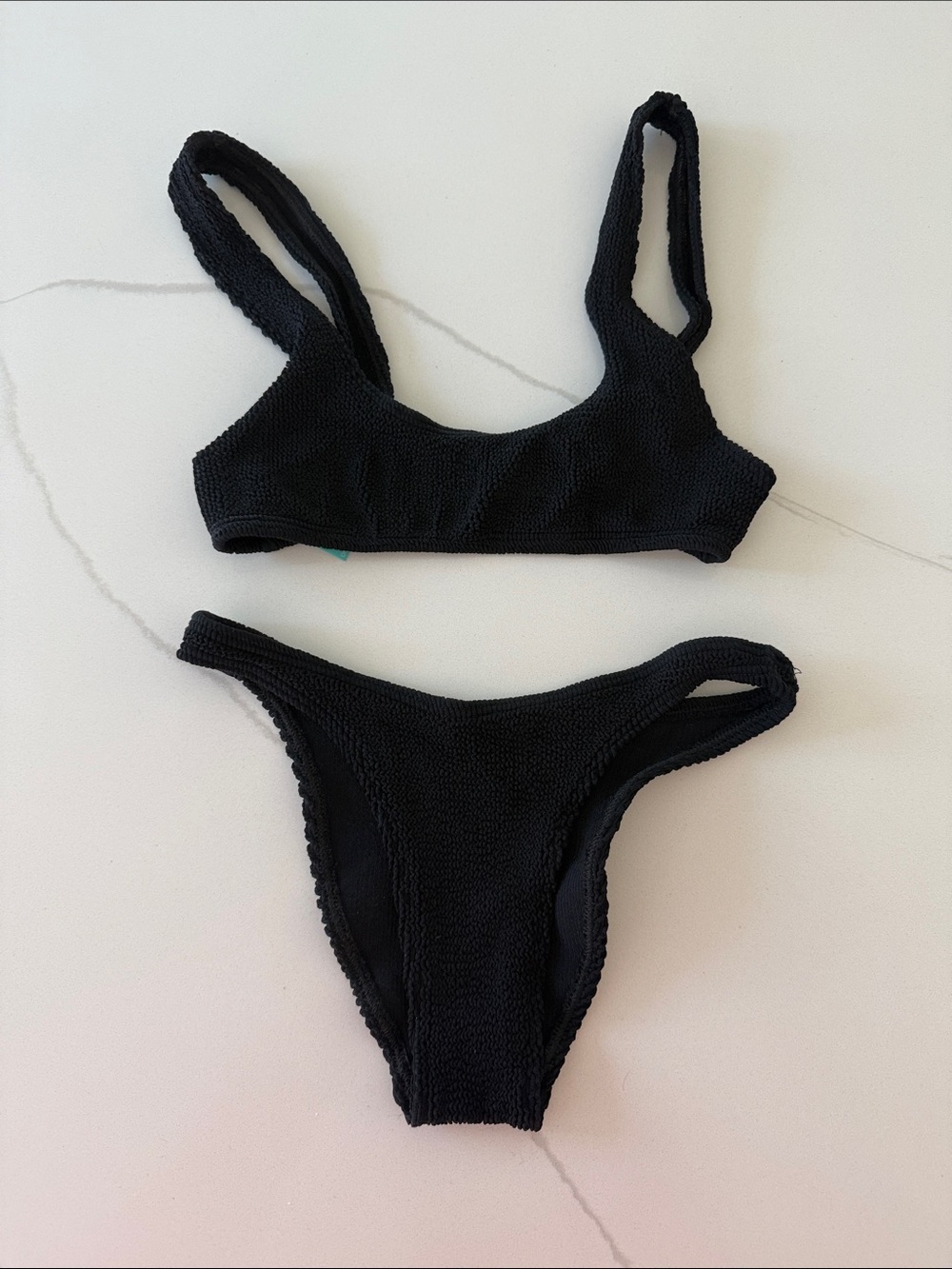 Bond Eye black crinkle bikini set